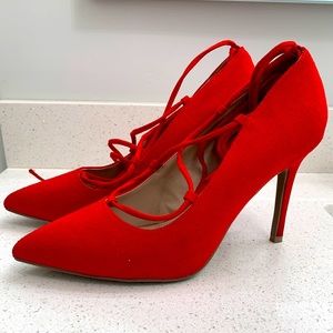 Lace-Up Red Heels👠 Size:8W